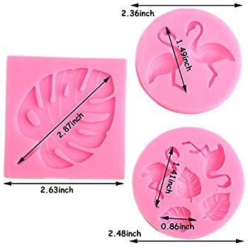 Flamingo Leaf Silicone Fondant Cake Mould Tropical Birds Baking Ice Mold lskn